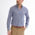 Paulo Linen Button-Up Shirt // Navy (XL)