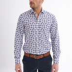 Gavino Button-Up Shirt // White + Navy (XL)