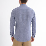Paulo Linen Button-Up Shirt // Navy (M)