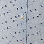 Umberto Button-Up Shirt // Baby Blue + Navy (M)