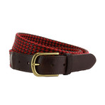 Whitton Casual Braided Belt // Red + Brown (32")