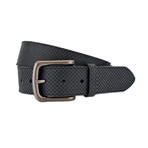 Porter Textured Leather Jeans Belt // Black (32")