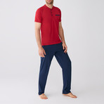 Pajamas // Set of 3 // Red + Navy (S)