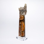 sawUman // Brazilian Citrine rutilated Quartz + Boiled Glass Fusion Sculpture
