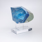 Paired // Aquamarine + Boiled Glass Fusion Sculpture