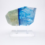 Paired // Aquamarine + Boiled Glass Fusion Sculpture