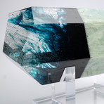 2way // Brazilian Aquamarine and Boiled Glass Fusion Sculpture