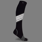 Reflective Striped Knee-High Compression Socks // 1-Pair (Small / Medium)