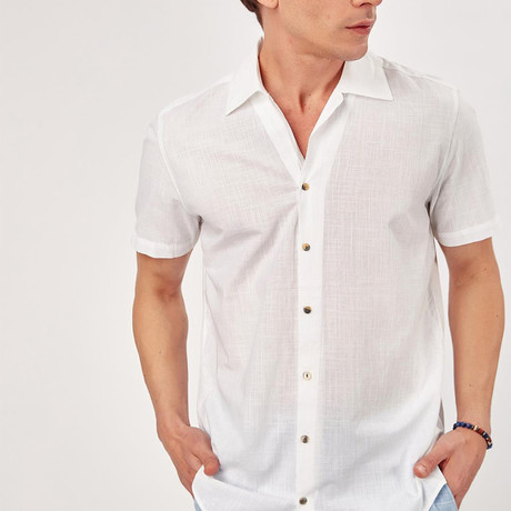 Collar Shortcut Shirt // White (S)