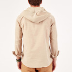 Hooded Half Zipper Jacket // Stone (2XL)