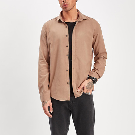 Hidden Pat Shirt // Brown (S)