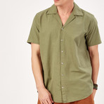 Collar Shortcut Shirt // Olive Green (XL)