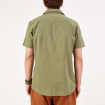 Collar Shortcut Shirt // Olive Green (XL)