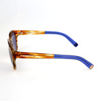 Men's DQ0164 Sunglasses // Light Brown + Blue