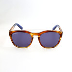 Men's DQ0164 Sunglasses // Light Brown + Blue