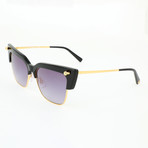 Women's DQ0279 Sunglasses // Shiny Black + Gradient Smoke