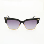 Women's DQ0279 Sunglasses // Shiny Black + Gradient Smoke