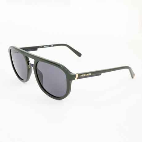 Men's DQ0296 Sunglasses // Shiny Dark Green + Smoke