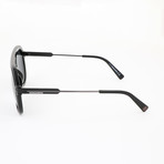 Men's DQ0307 Sunglasses // Shiny Black + Smoke