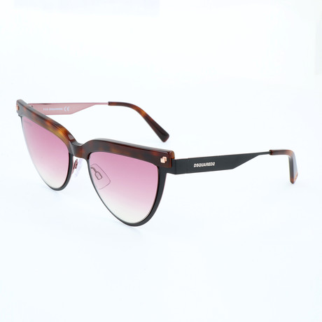 DSquared2 // Women's DQ0302 Sunglasses // Matte Black + Gradient Bordeaux
