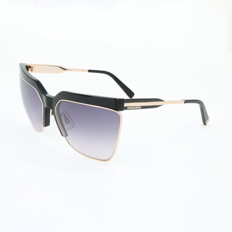 DSquared2 // Women's DQ0288 Sunglasses // Shiny Black + Gradient Smoke