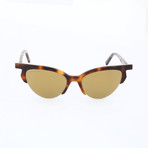Women's DQ0298 Sunglasses // Blonde Havana + Brown Mirror