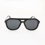 Men's DQ0307 Sunglasses // Shiny Black + Smoke