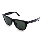Unisex RB2140F-901 Wayfarer Sunglasses // Shiny Black + Green