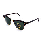 Unisex RB3016-W0366 Clubmasters Square Sunglasses // Havana Gold + Green (49MM)