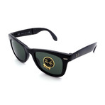 Unisex RB4105-601 Folding Wayfarer Square Polarized Sunglasses // Black + Green (50MM)