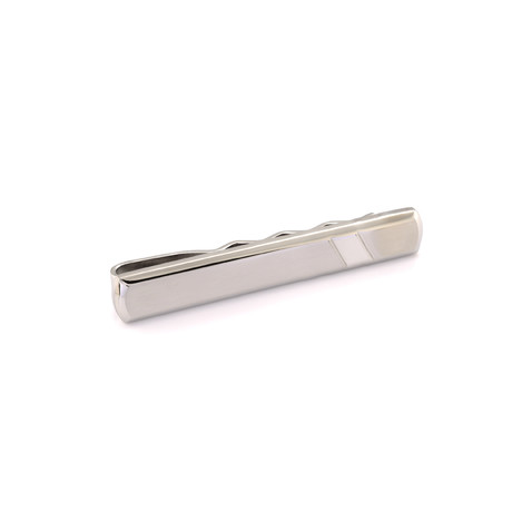 Brushed + Lined Tie Bar // Stainless Steel