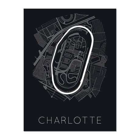 America’s Home for Racing // Charlotte Motor Speedway Track Poster (12"L x 16"W x 0.5"H)