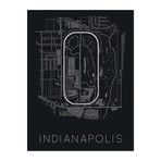 The Brickyard // Indianapolis Motor Speedway Race Track Poster (12"L x 16"W x 0.5"H)