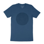 Suede Circle Graphic T-Shirt // Blue (L)
