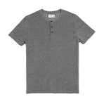Pique Henley Short Sleeve Henley // Gray (XL)
