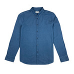 Denim Shirt Long Sleeve Button Down Shirt // Blue (M)