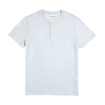 Pique Henley Short Sleeve // Light Blue (XL)