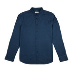 Denim Shirt Long Sleeve Button Down Shirt // Denim Blue (XL)