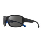 Border Polarized Sunglasses // Matte Tortoise Frame + Terra Lens (Matte Black Frame + Blue Lens)