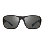 Border Polarized Sunglasses // Matte Tortoise Frame + Terra Lens (Matte Black Frame + Blue Lens)