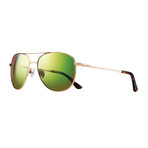 Maxie S Polarized Sunglasses (Gold Frame + Blue Lens)