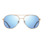 Maxie S Polarized Sunglasses (Gold Frame + Blue Lens)