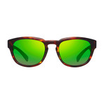 Zinger Polarized Sunglasses (Matte Tortoise Frame + Green Lens)