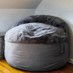 Convertible Bean Bag Chair // Nest // Charcoal (Full)