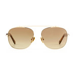 Unisex Malcolm No Middle 12 Sunglasses // Gold + Brown Tint