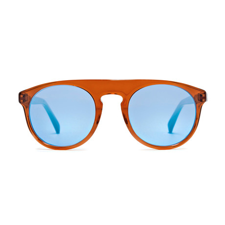 Unisex Atlas 30 Sunglasses // Chestnut + Tinted Blue Flash