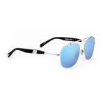 Unisex Malcolm No Middle 10 Polarized Sunglasses // Silver + Blue