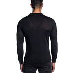 Peter Knit Long Sleeve Polo // Black (XL)