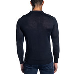 Peter Knit Long Sleeve Polo // Navy (L)