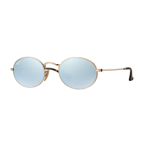 Ray-Ban // Unisex Oval Flat Sunglasses // Silver